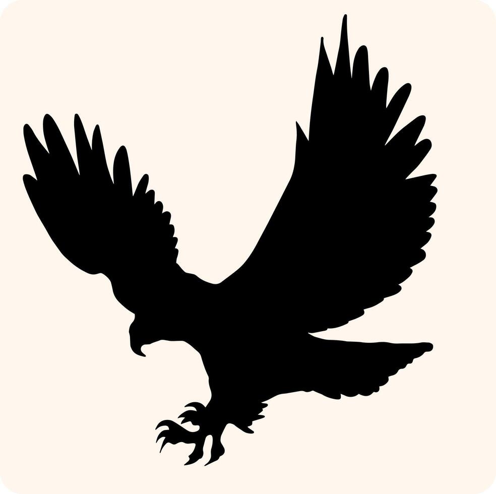 Bald Eagle Silhouette with background cream vector