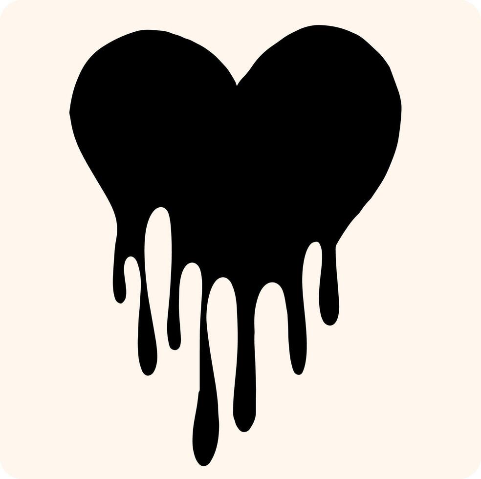 Dripping Heart Illustration with background cream vector