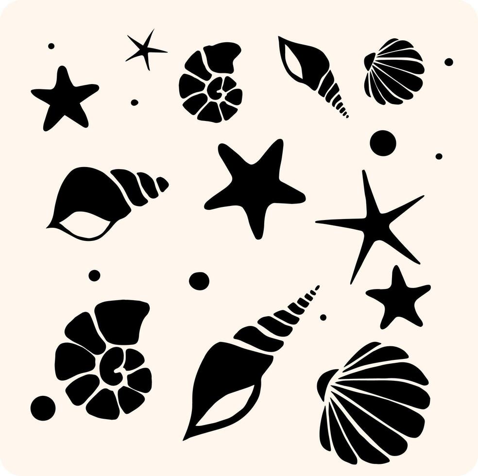 Sea Animal Silhouette Collection vector