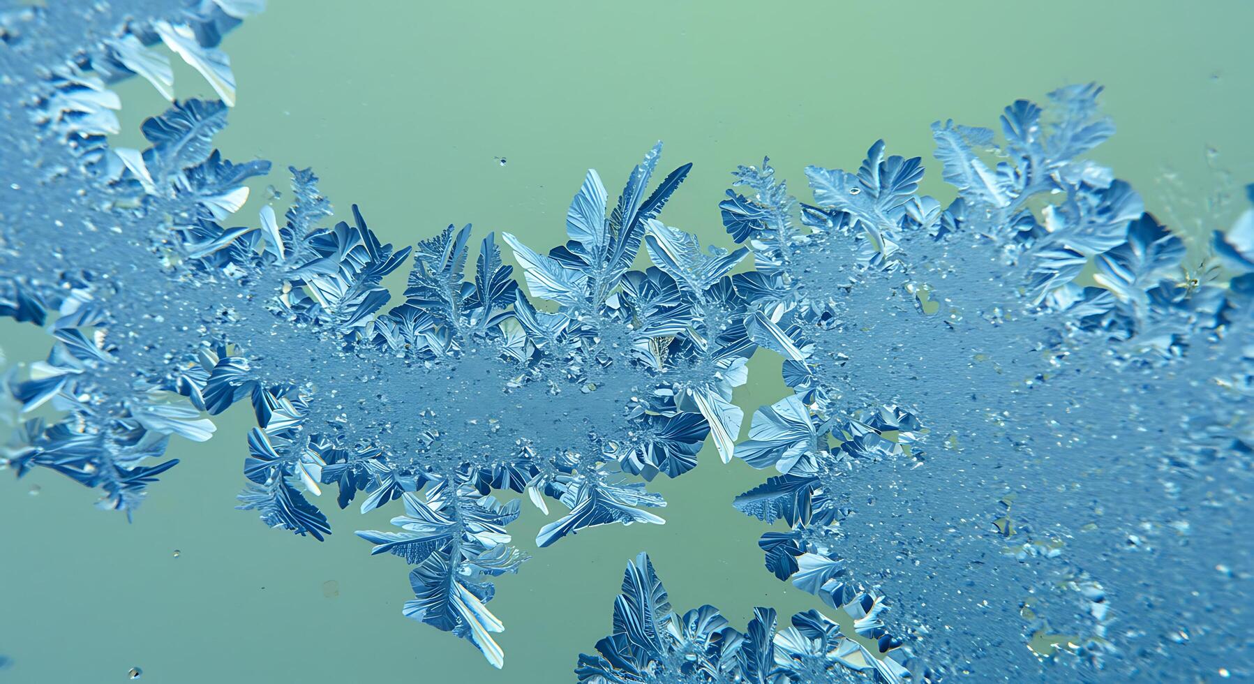 Frost crystals on a window photo