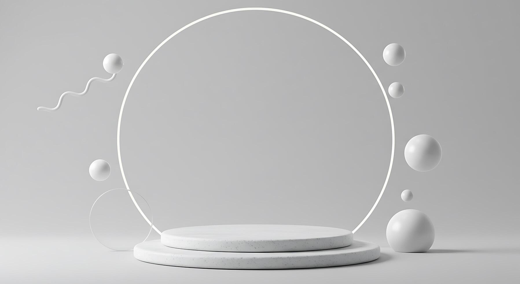 3d render of a white oval with a circle around it photo