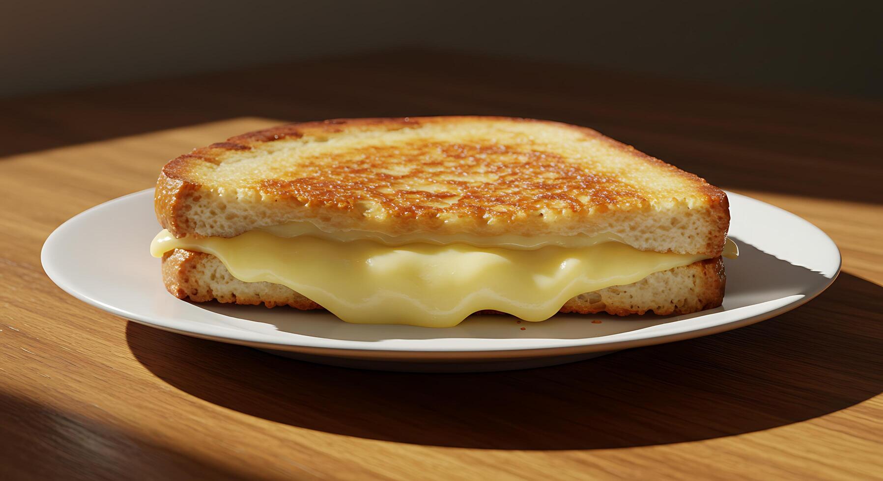 A grilled cheese sandwich on a white plate photo
