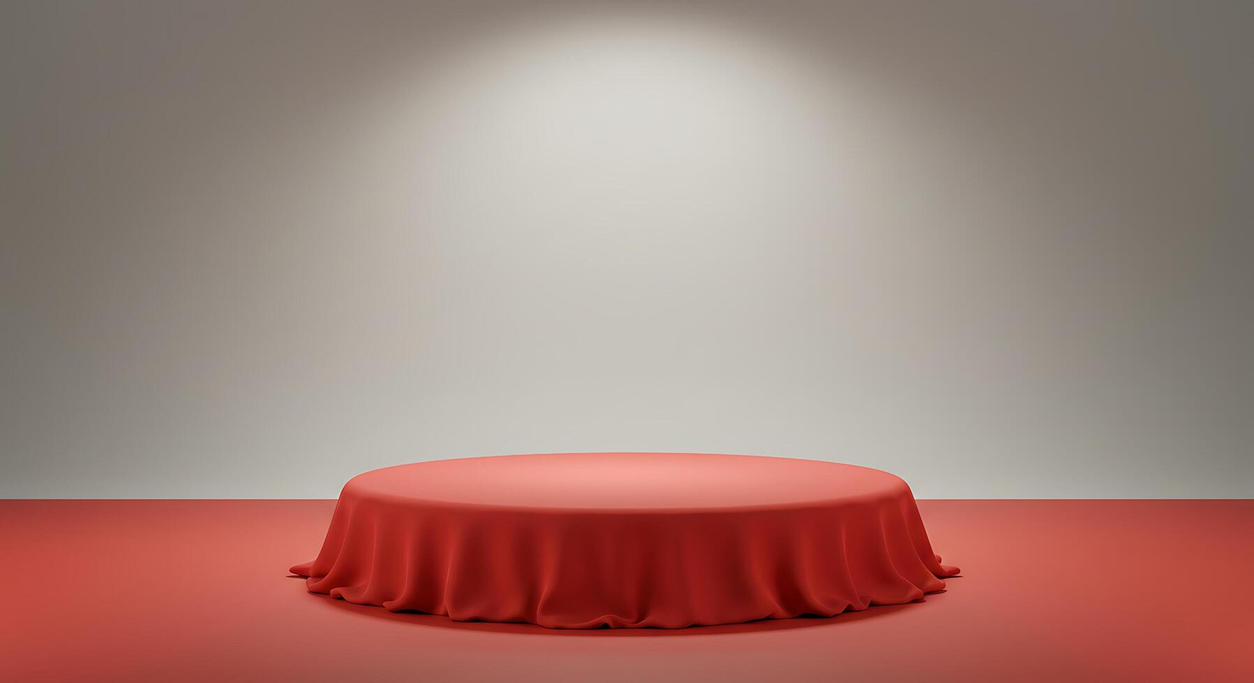 A red tablecloth on a white background photo