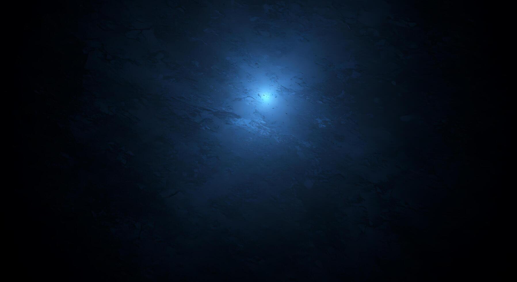 A dark blue background with a bright light shining photo