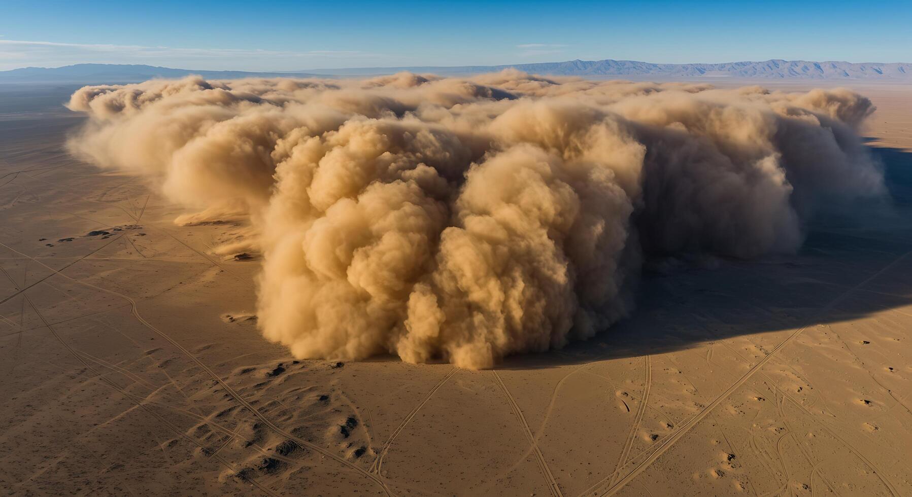 Dust storm in the desert photo