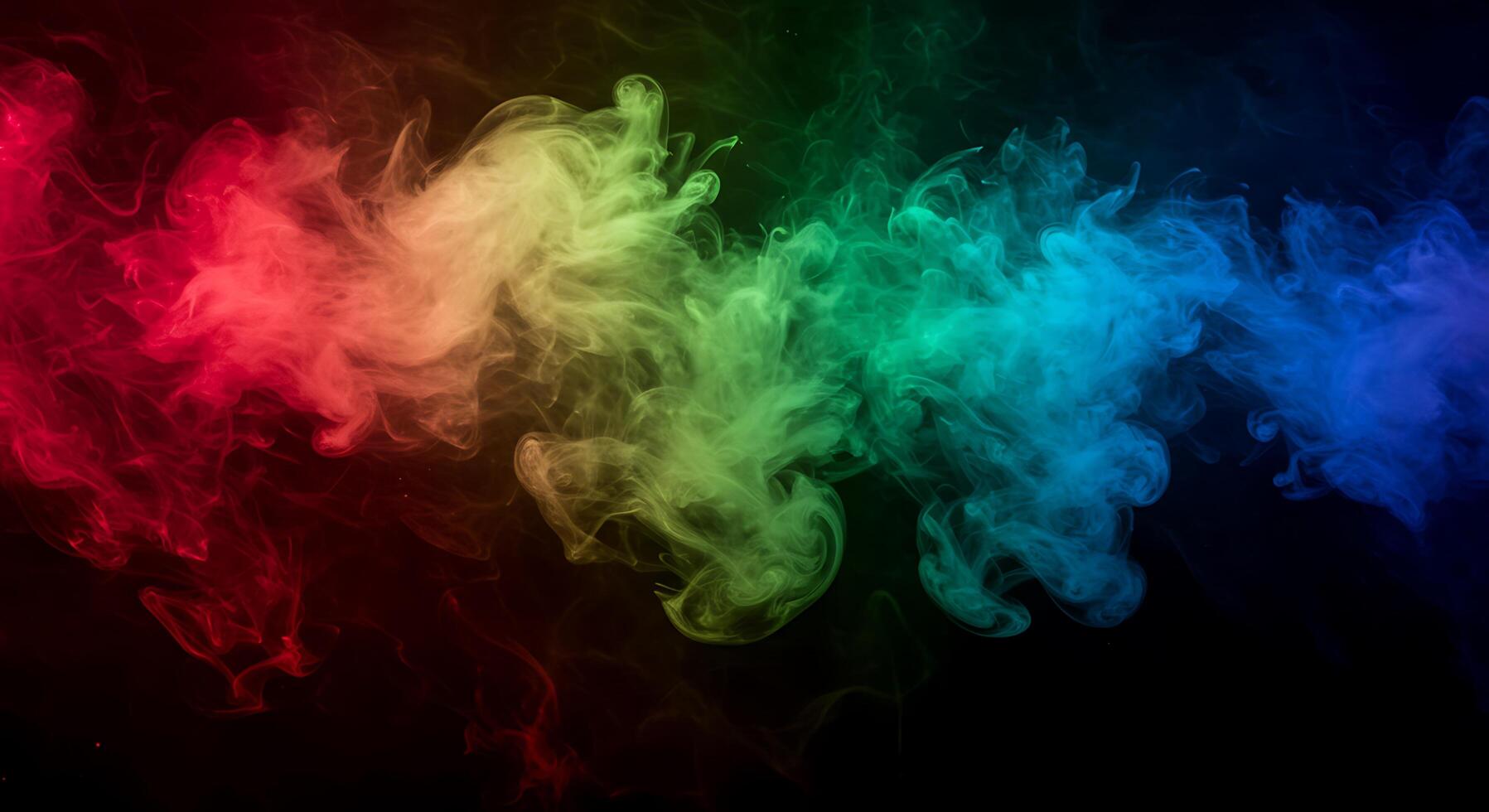 Colorful smoke on a black background photo
