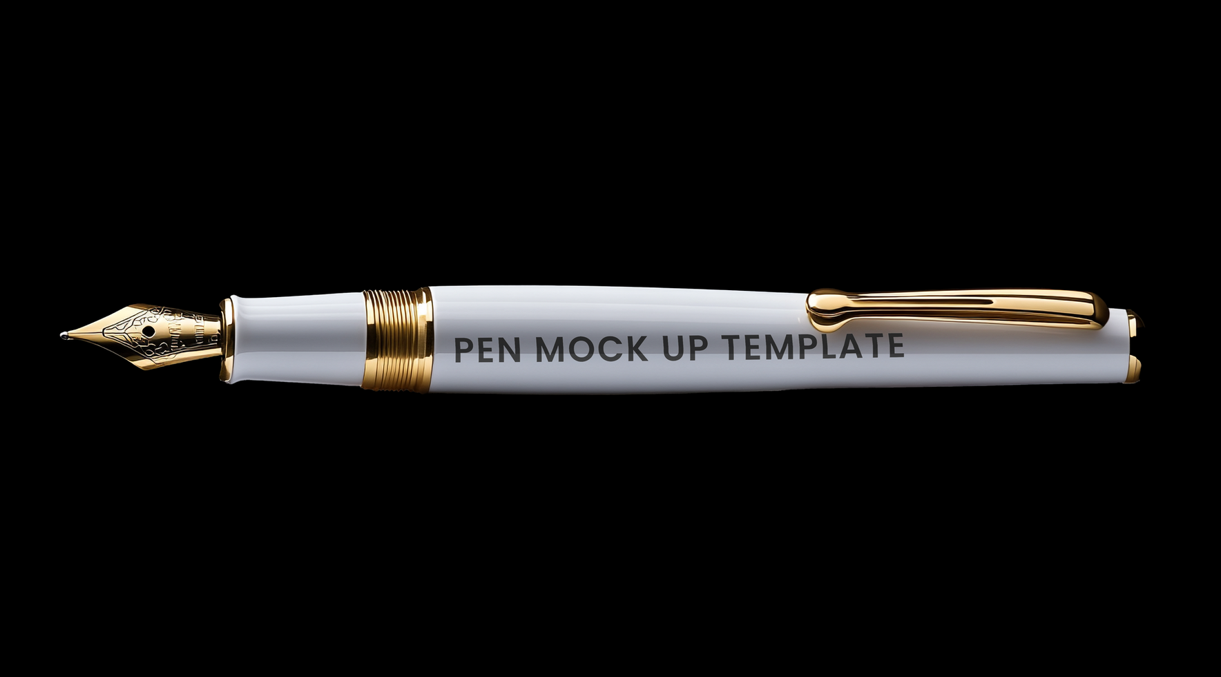 Fountain pen mock up and pen mockup scene for office presentation use psd
