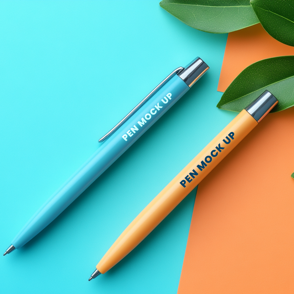 Branding identity pen mockup and pen template with ballpoint features psd