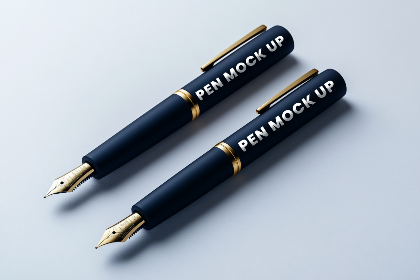 High quality soft blue pen mockup design psd