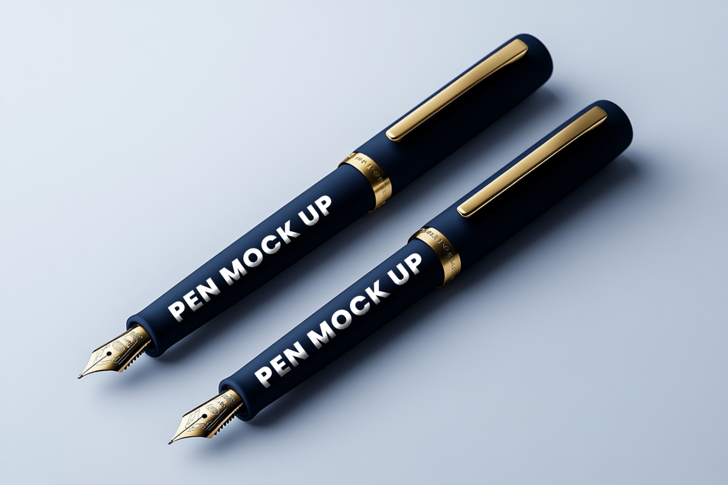 Isolated light blue pen mock up with clean design and professional pen branding psd
