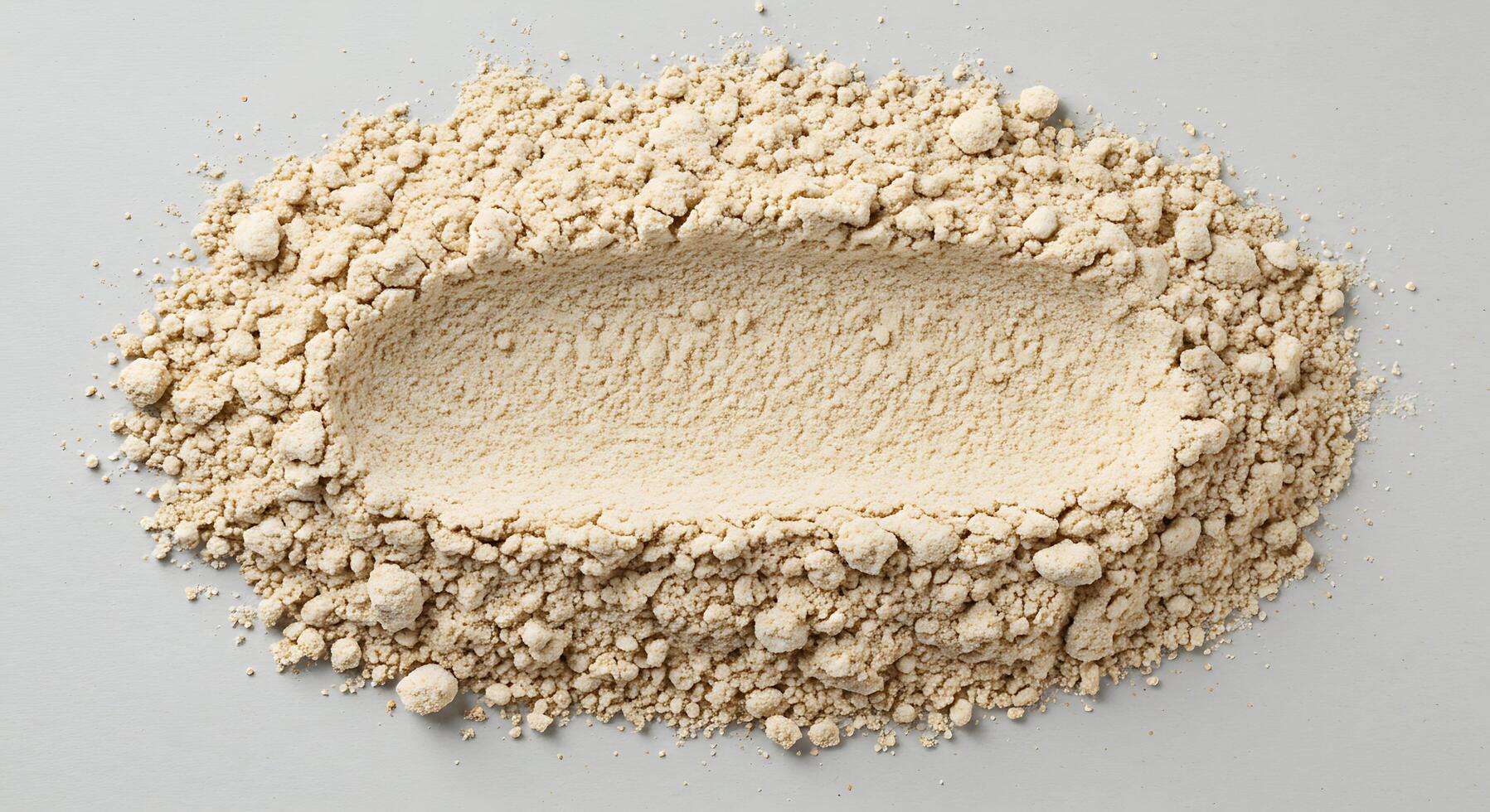 A pile of flour on a white background photo