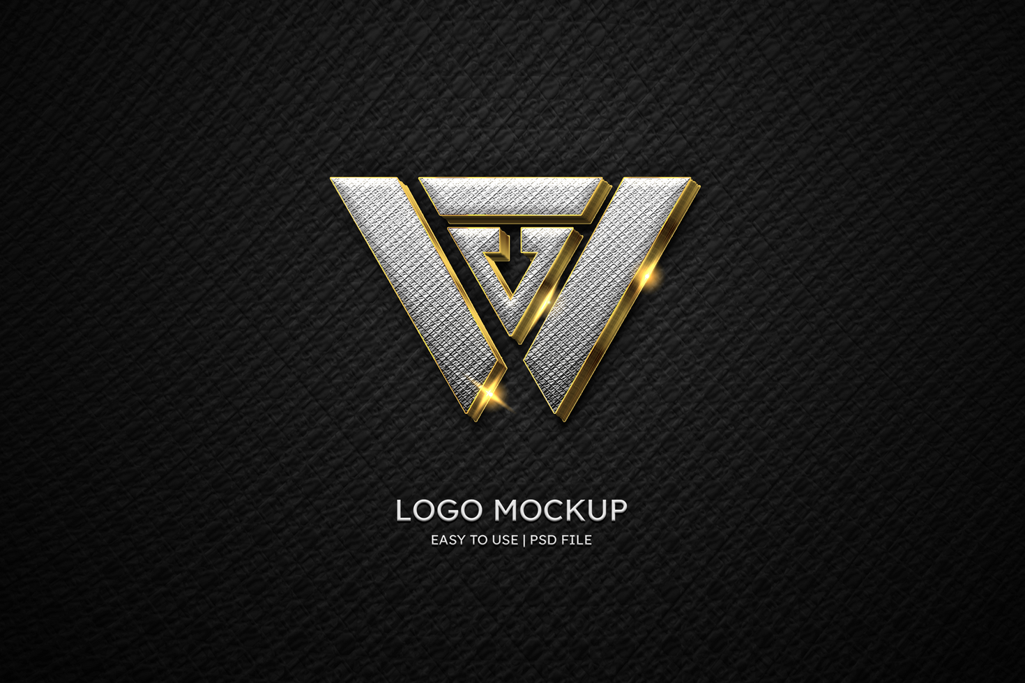 luxury emboss logo mockup gold psd
