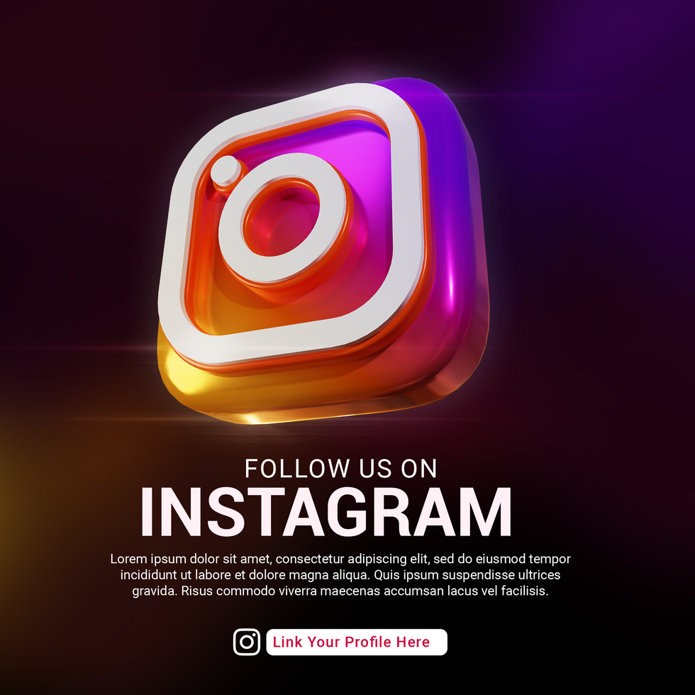 Black Follow Us On Instagram Square Design psd