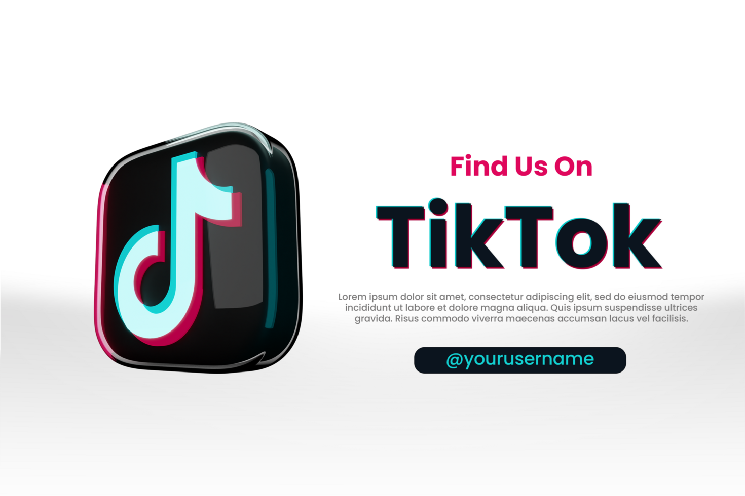 White Find Us On Tiktok Web Banner psd