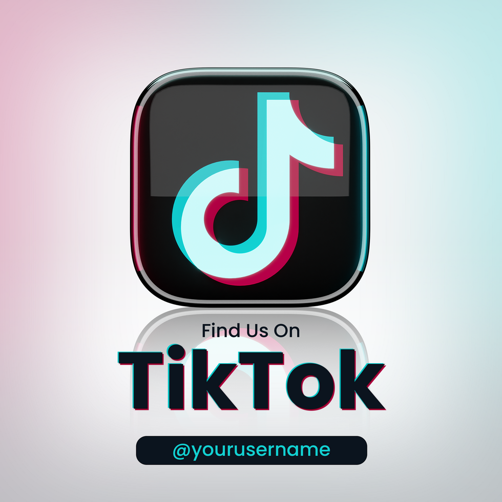 White Tiktok Glossy 3d Render Square Design psd