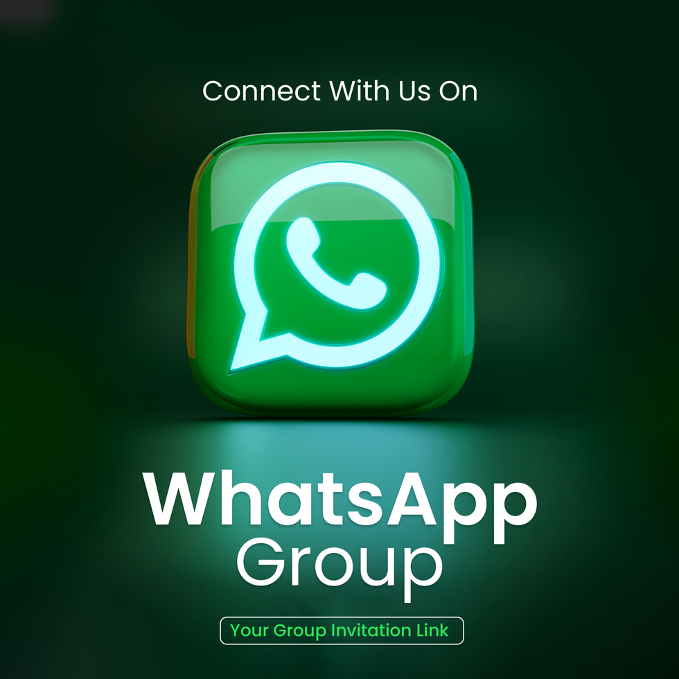 Dark Green Connect With Us Whatsapp Group Square Design psd