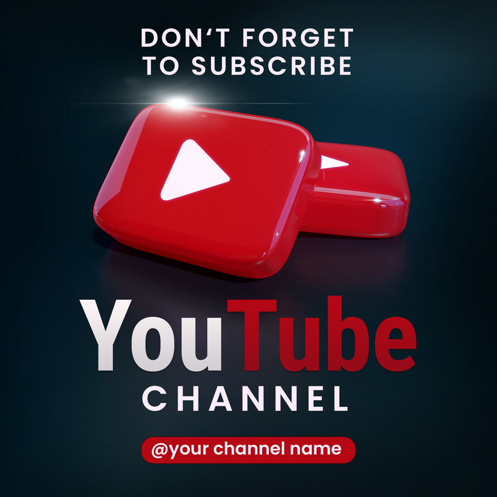 Dark Blue Don't Forget To Subscribe Square Design psd