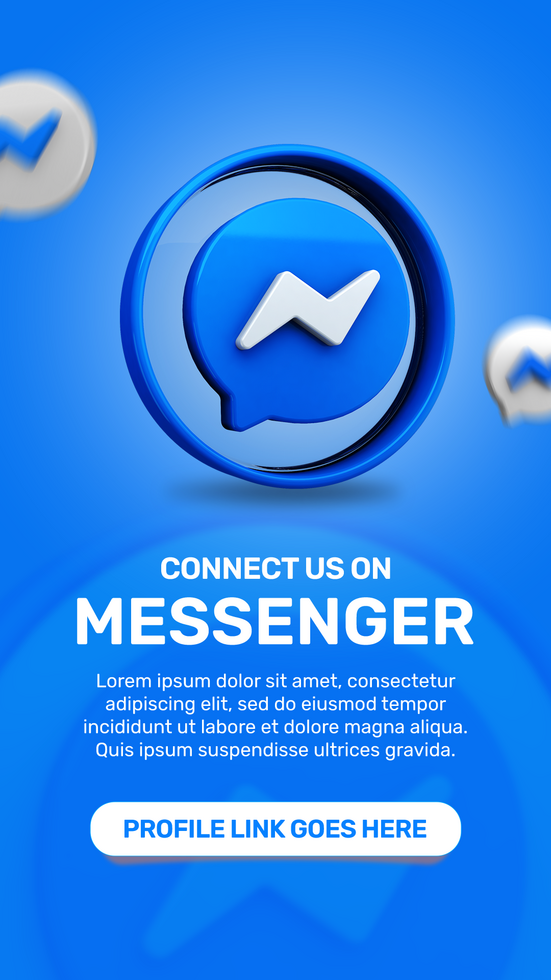 Blue Connect Us On Massenger Social Media Story psd