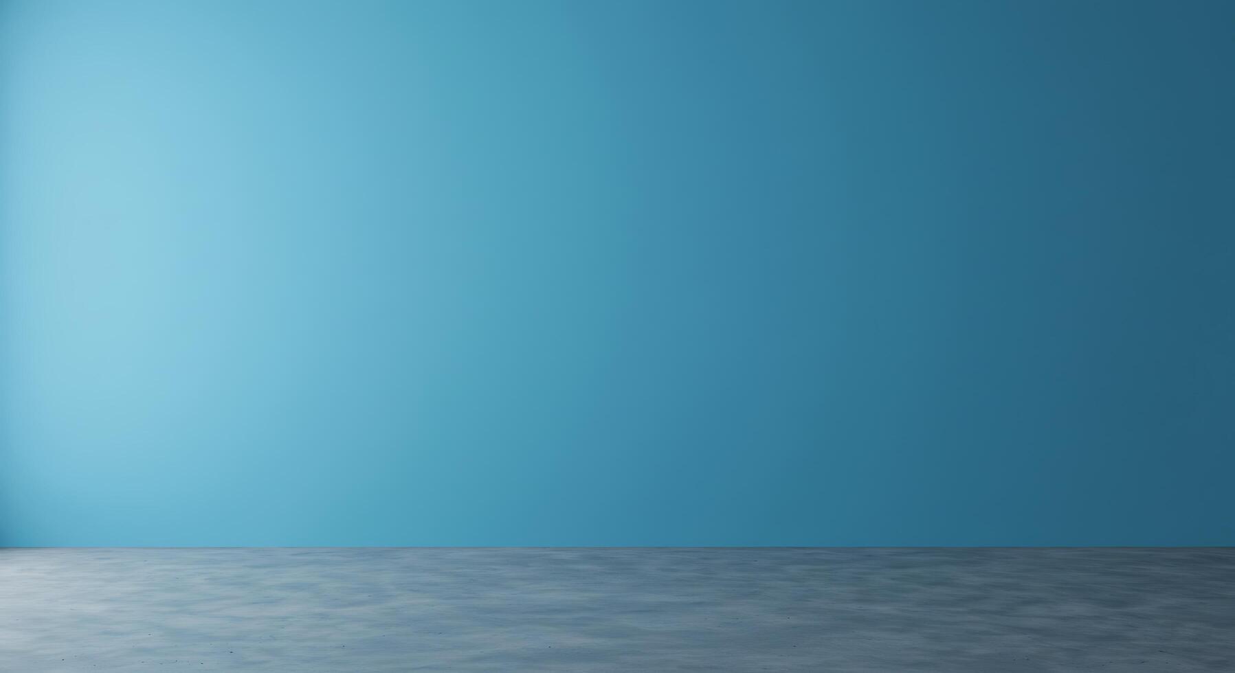 Blue room with empty floor and wall photo