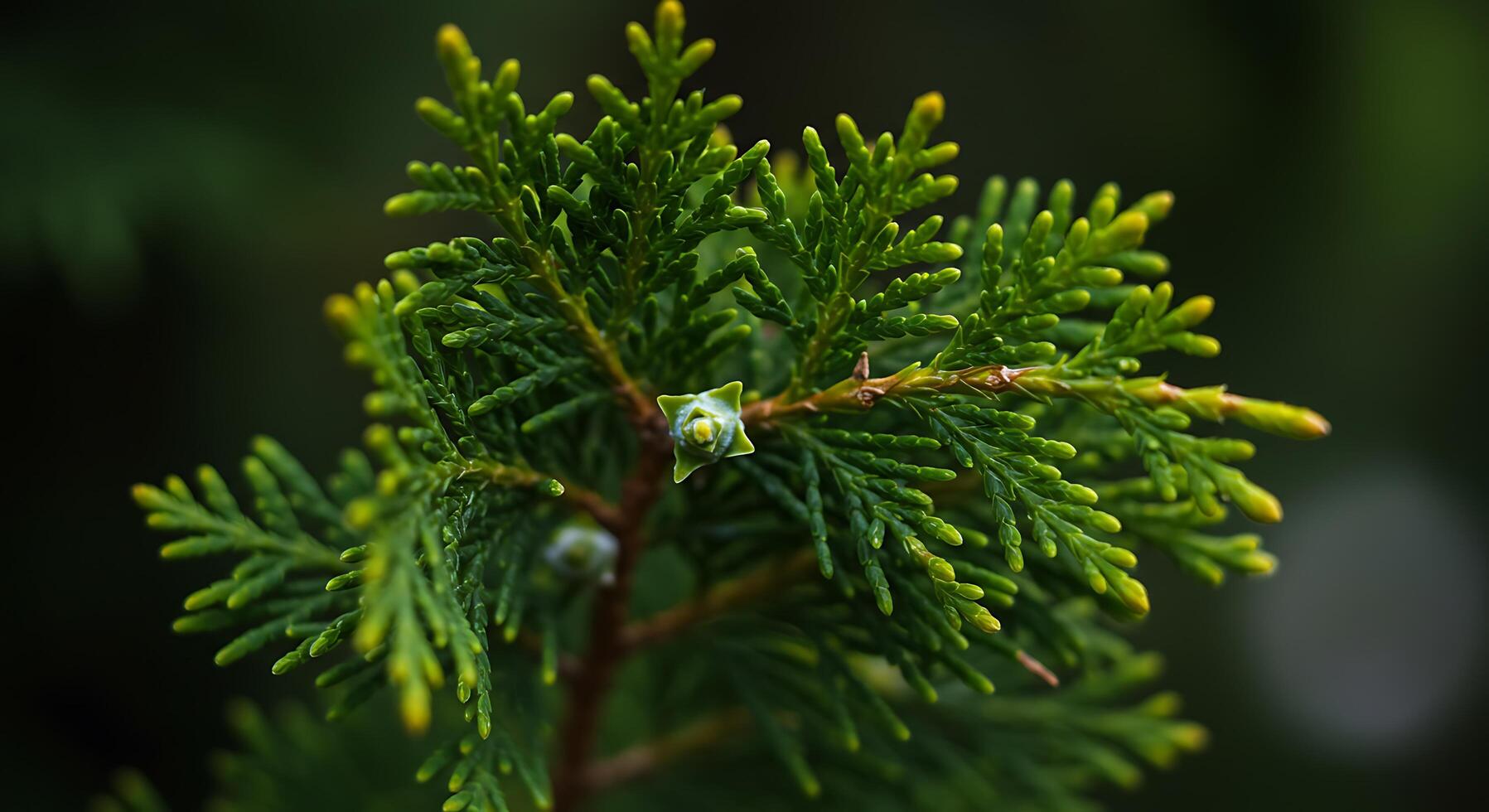A close up of a green pine tree photo
