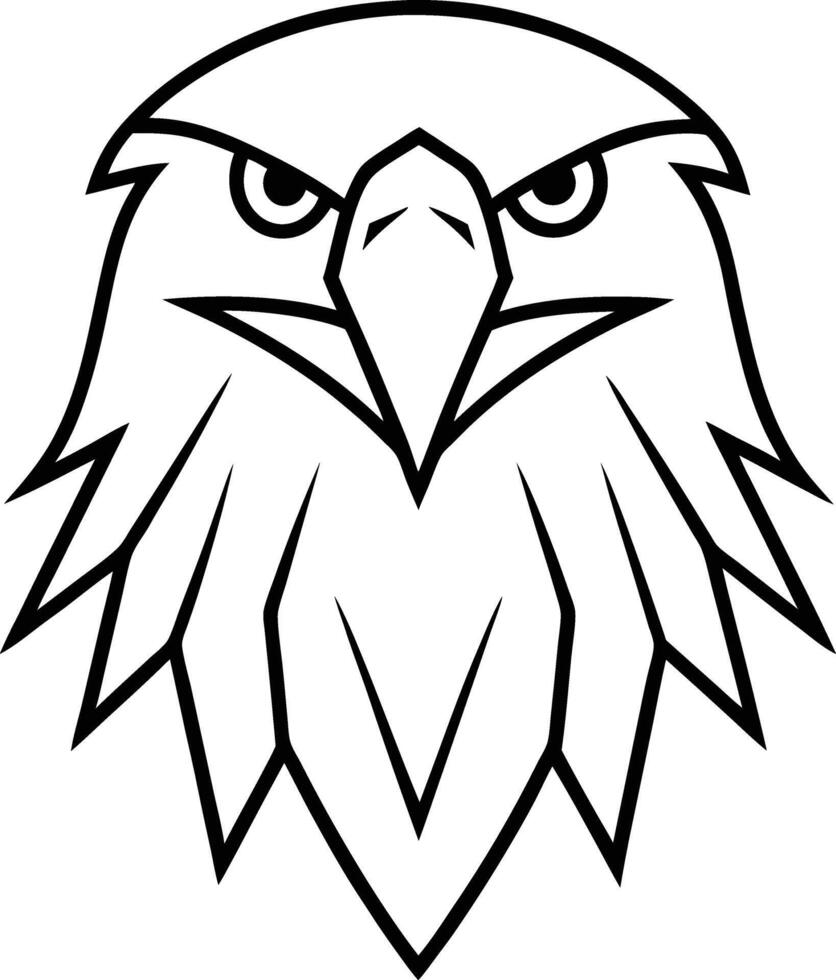 Minimal Line Art Logo of a Eagle Head EPS Download vector