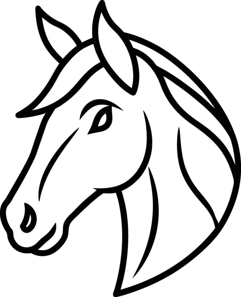Minimal Line Art Logo of a Horse Head vector