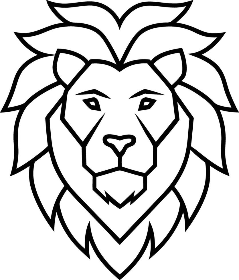 Minimal Line Art Logo of a Lion Head vector