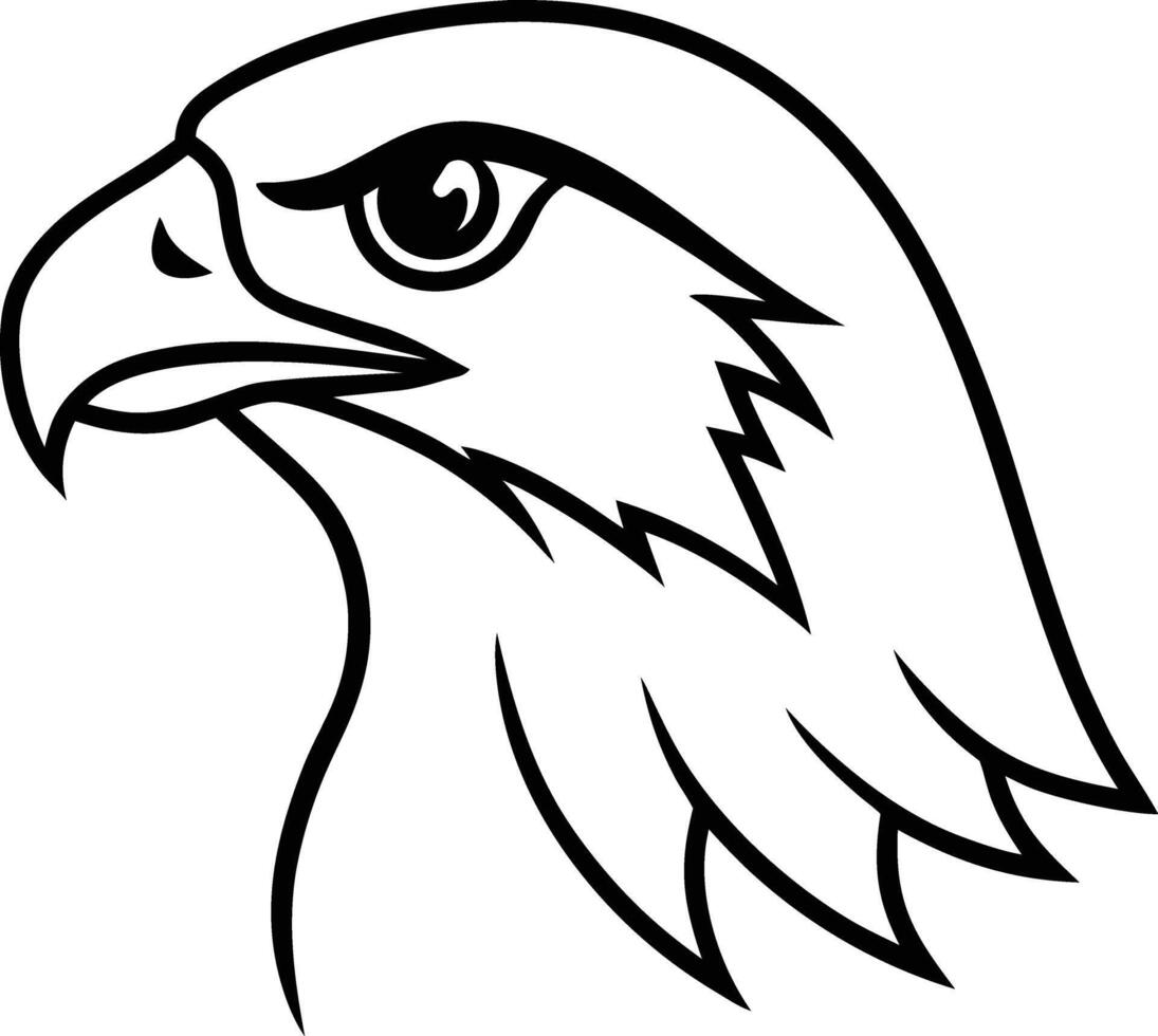 Minimal Line Art Logo of a Hawk Head EPS Download vector
