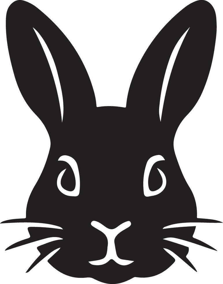 Cute Bunny Rabbit Line Art Face vector