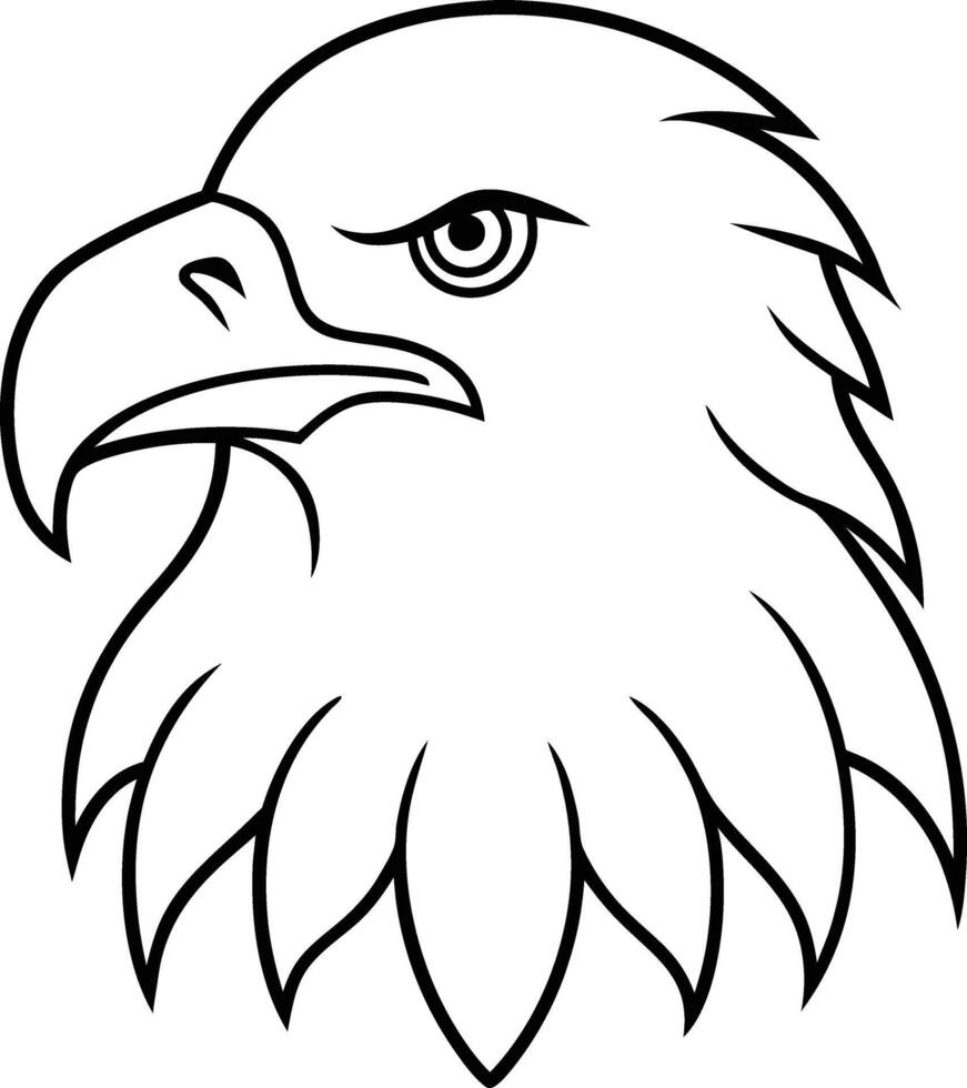Minimal Line Art Logo of a Bald Eagle Head Download vector