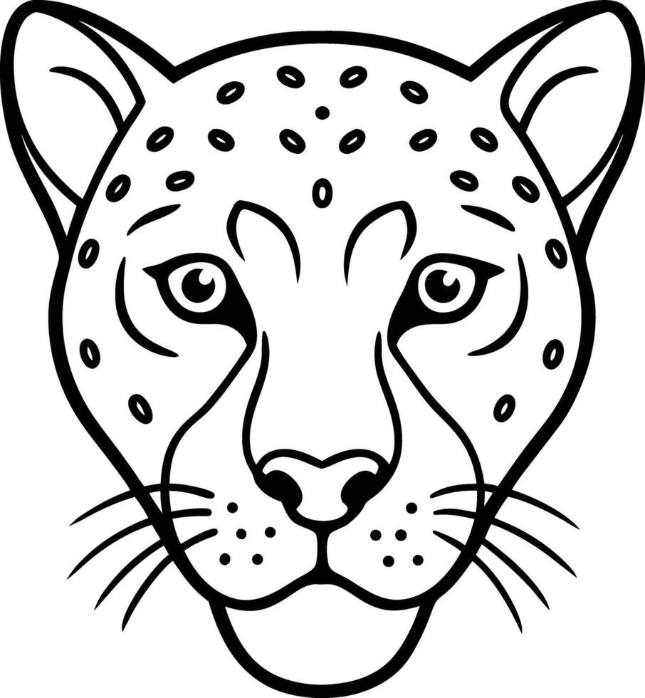 Minimal Line Art Logo of a Leopard Head EPS Download vector