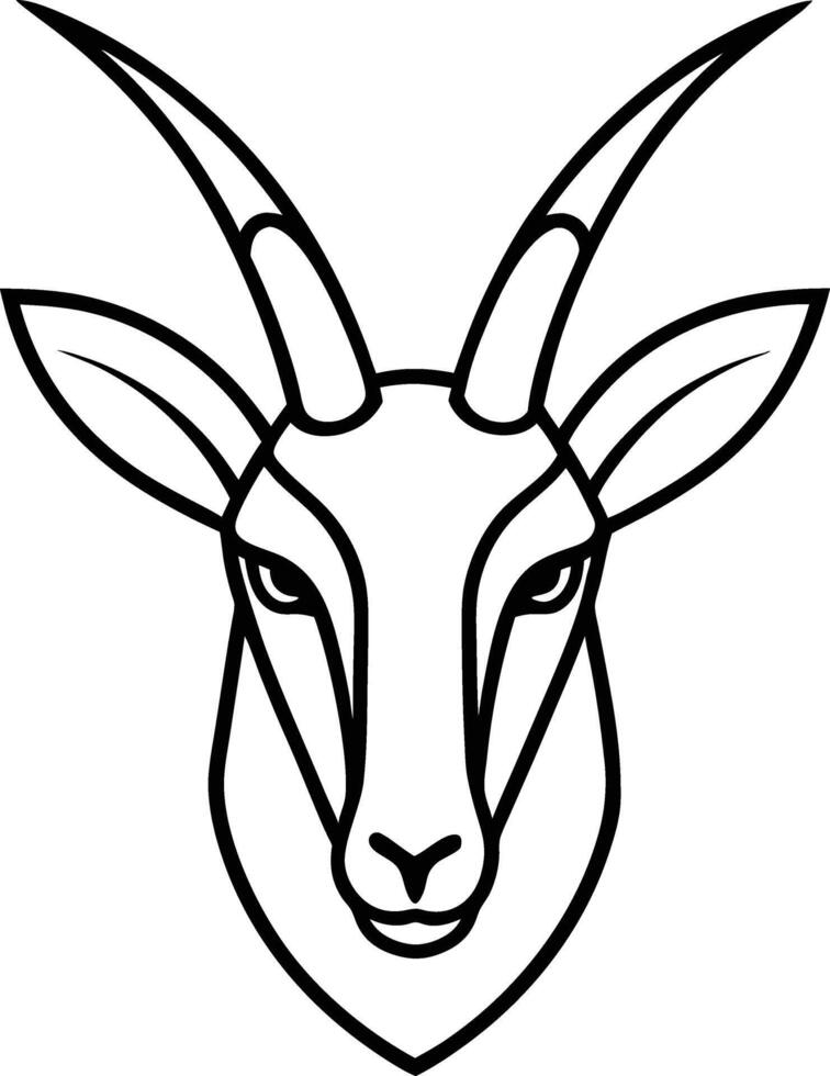 Minimal Line Art Logo of a Arabian Oryx Head vector