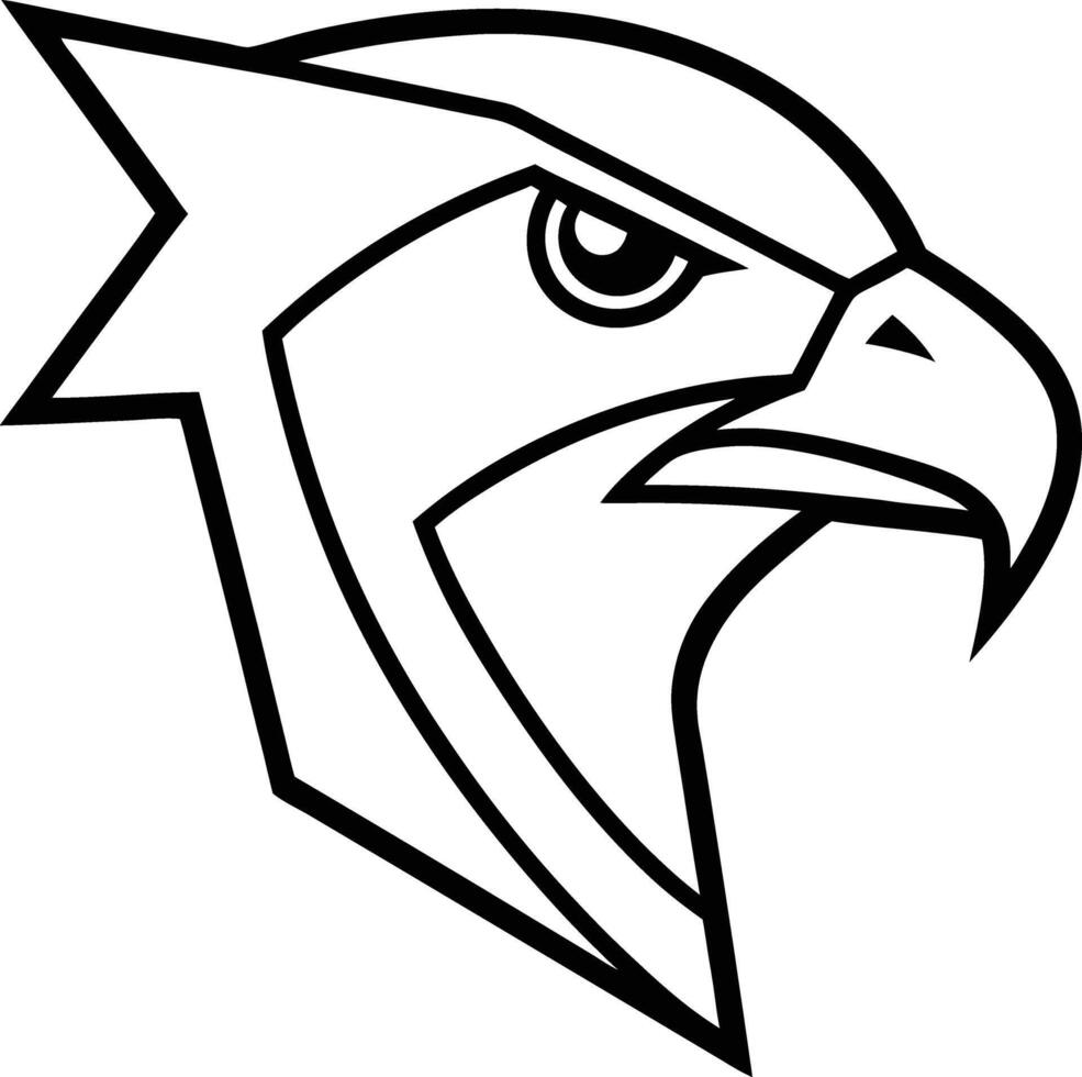 Minimal Line Art Logo of a Falcon Head EPS Download vector