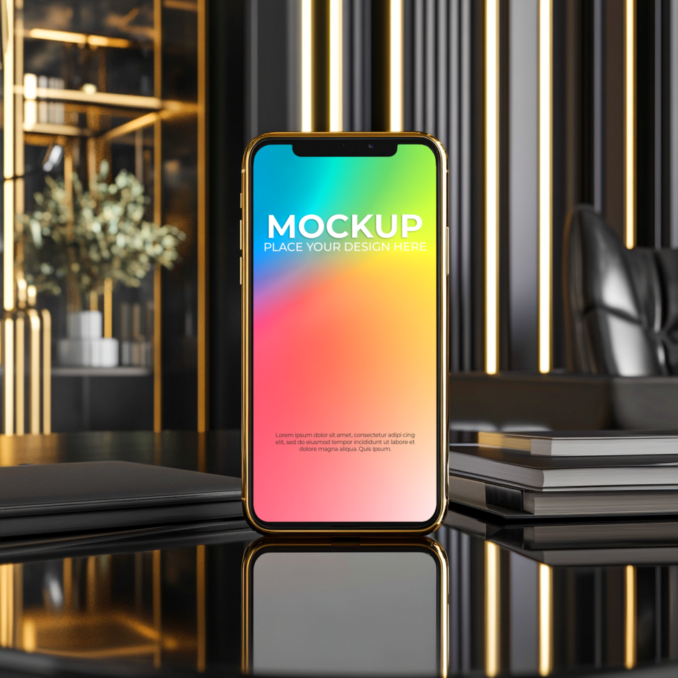 Professional Phone Mockup Modern Office psd