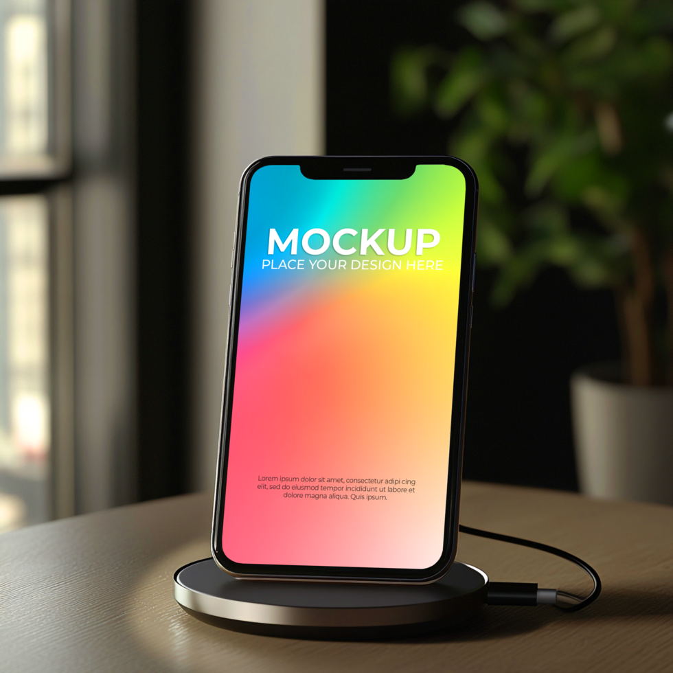 Professional Phone Mockup Colorful App Design psd
