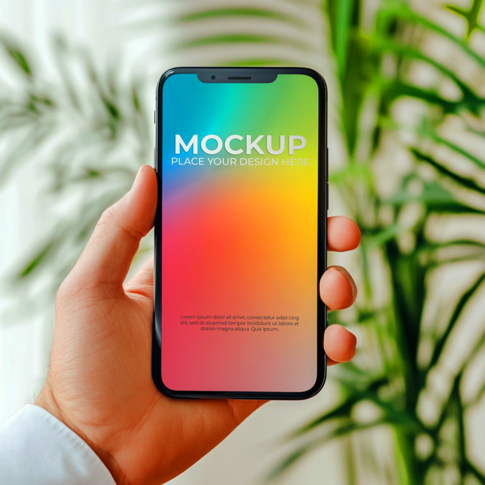 Phone Mockup Colorful App Display Template psd