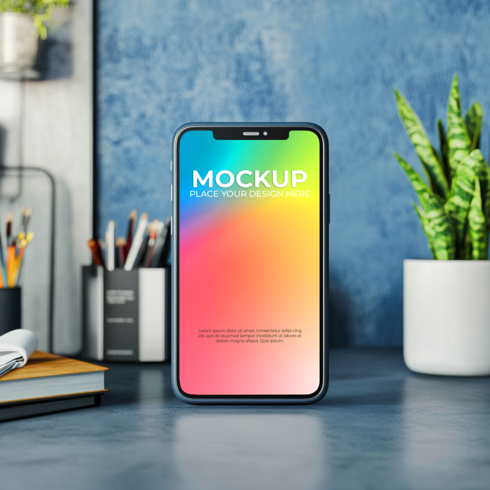 Smartphone Mockup Colorful Design Template psd