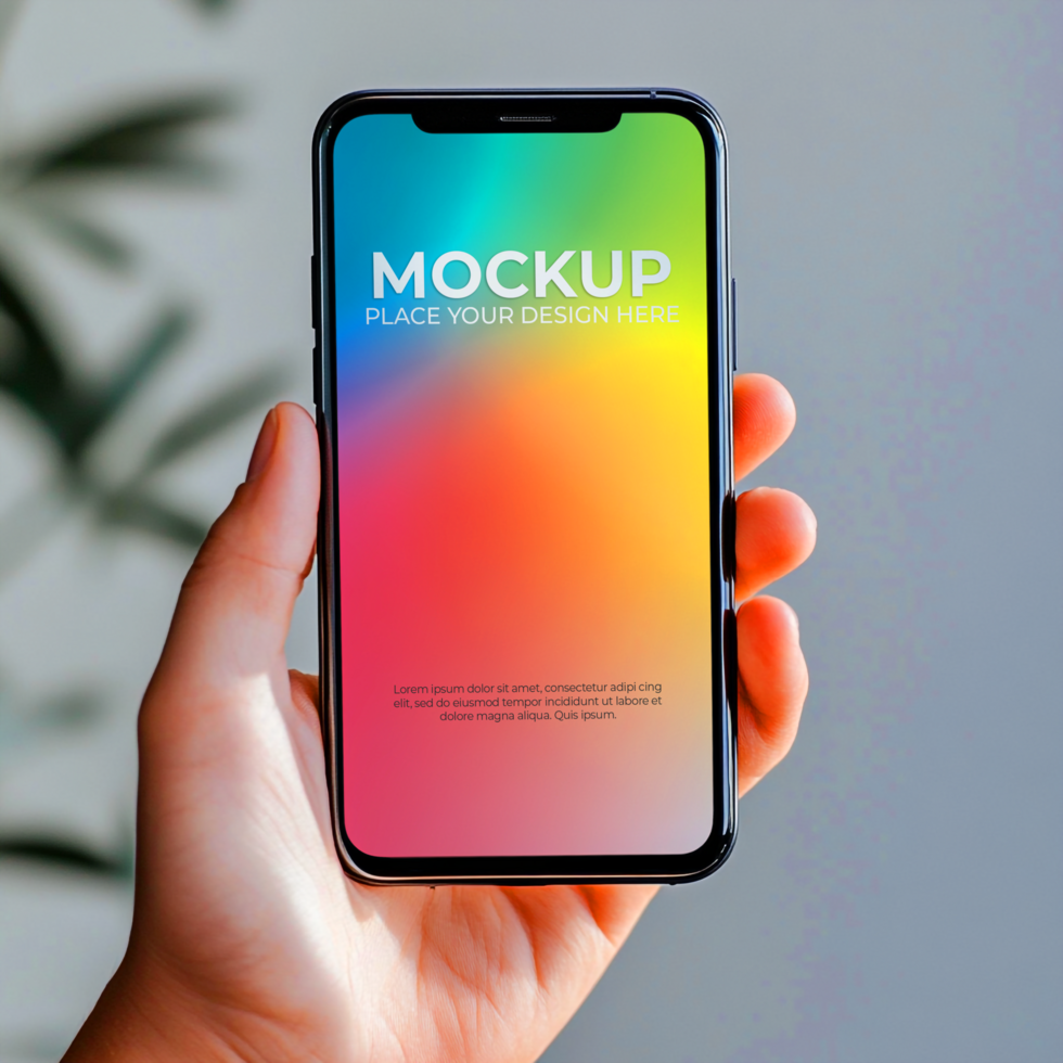 smartPhone Mockup Colorful App Screen Design psd