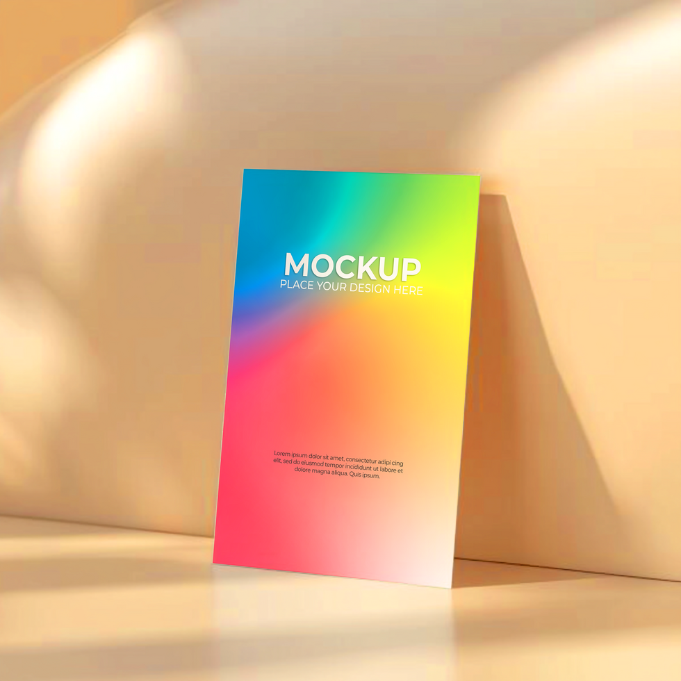 Rainbow Gradient Mockup Design Template psd