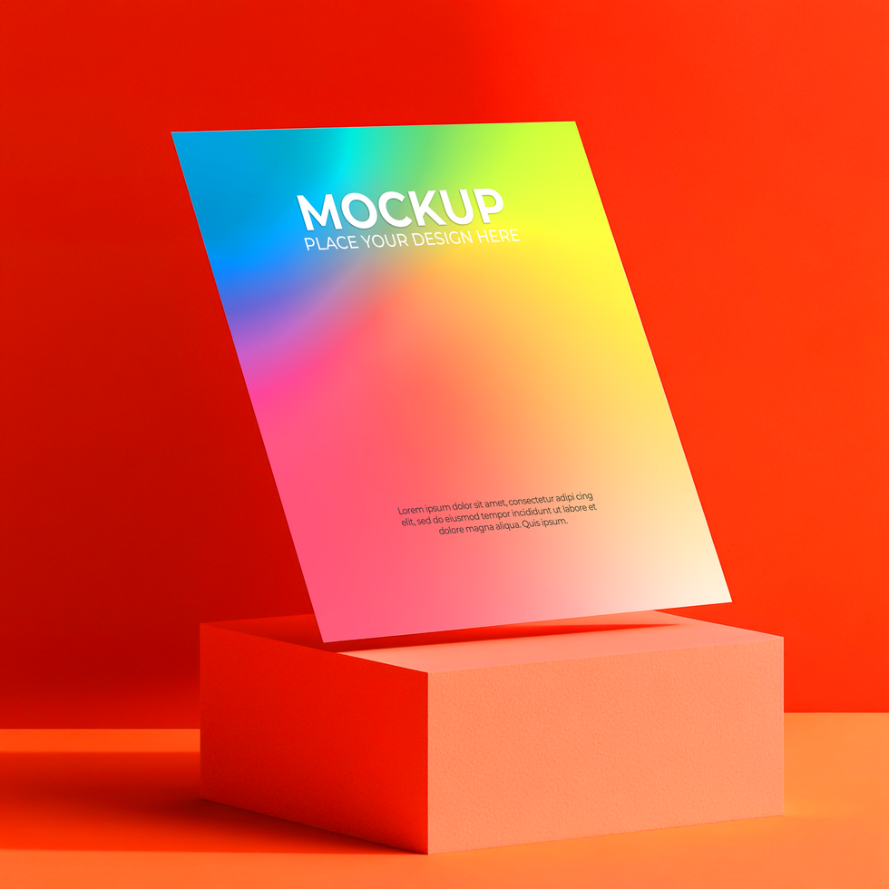Rainbow Mockup Template A4 Mockup Design psd