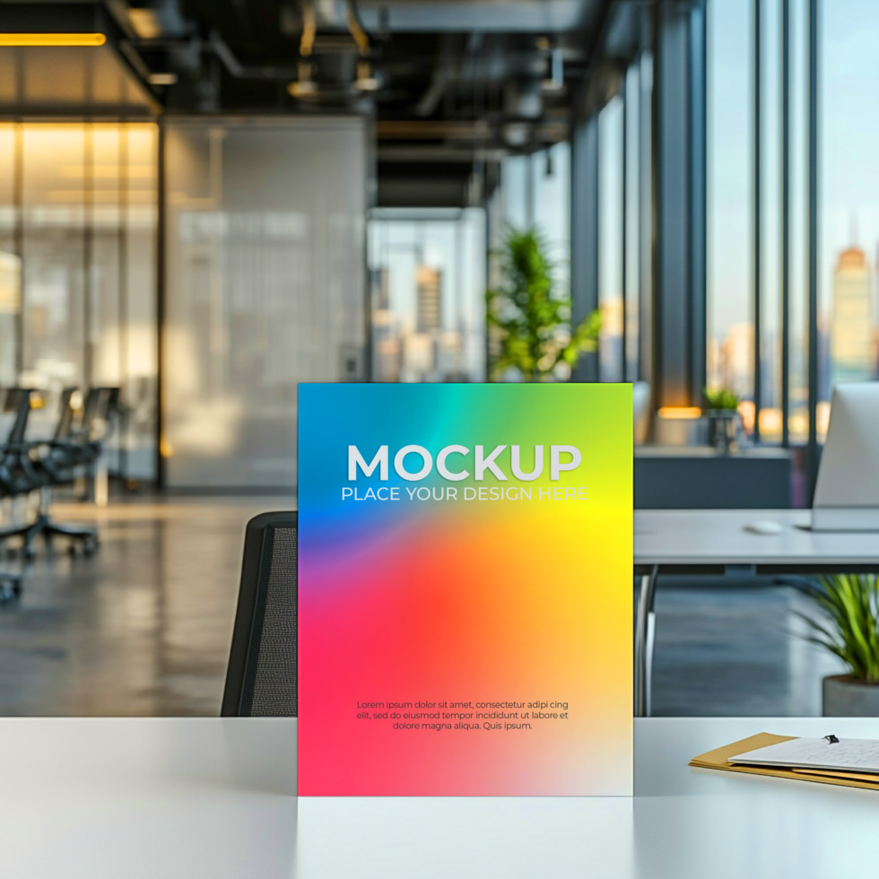 Rainbow Brochure Mockup Design Template A4 Mockup Design psd