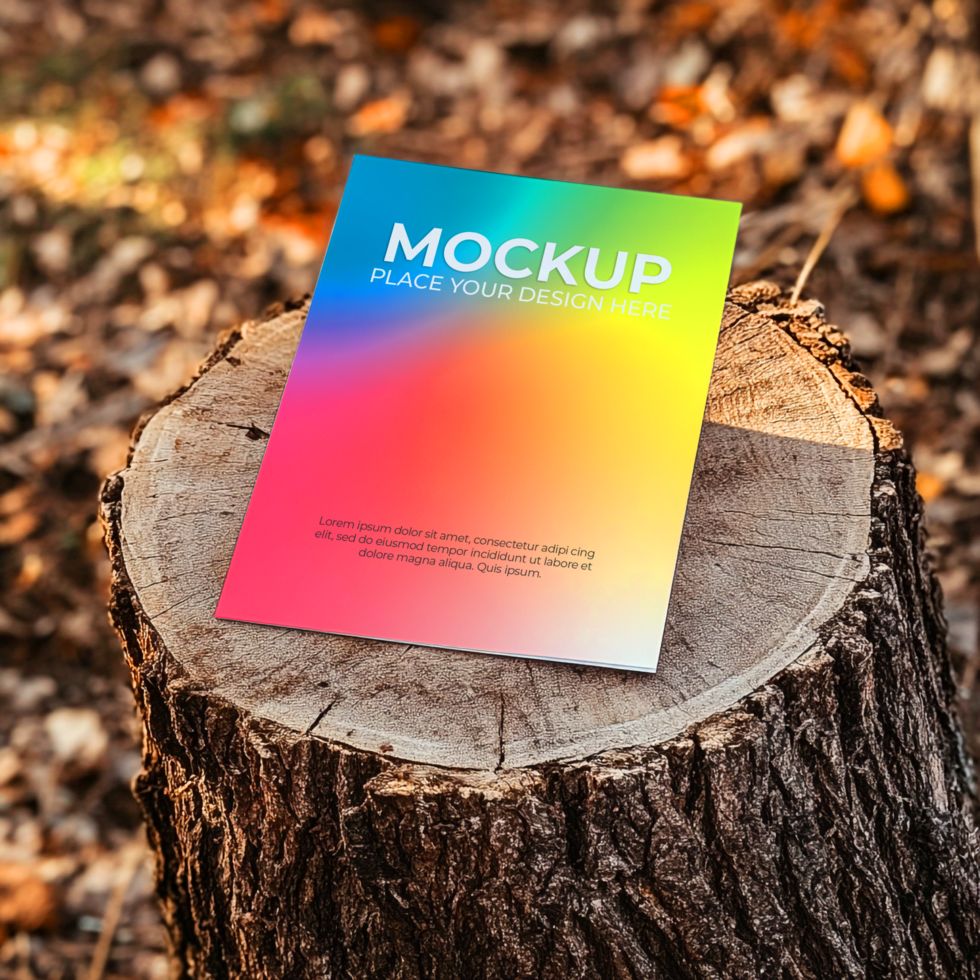 Rainbow Brochure Mockup Design Template A4 Mockup psd