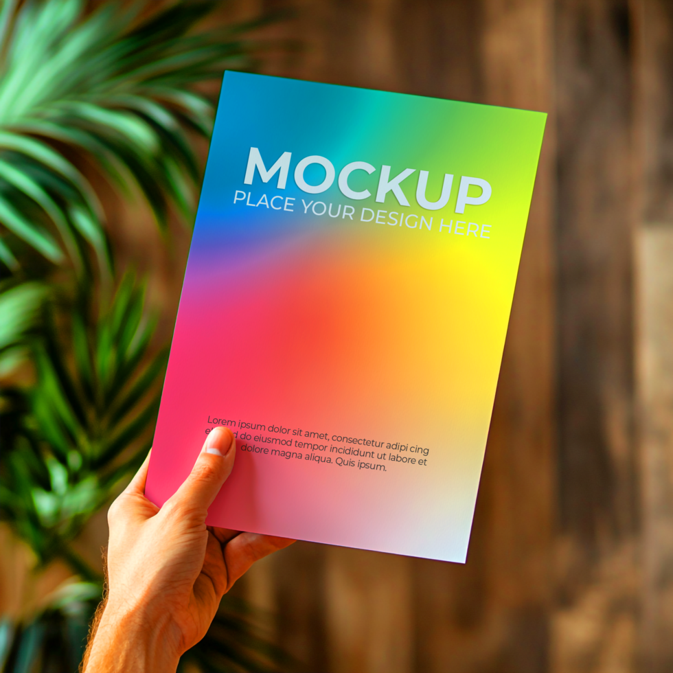 Rainbow Flyer Mockup Design psd