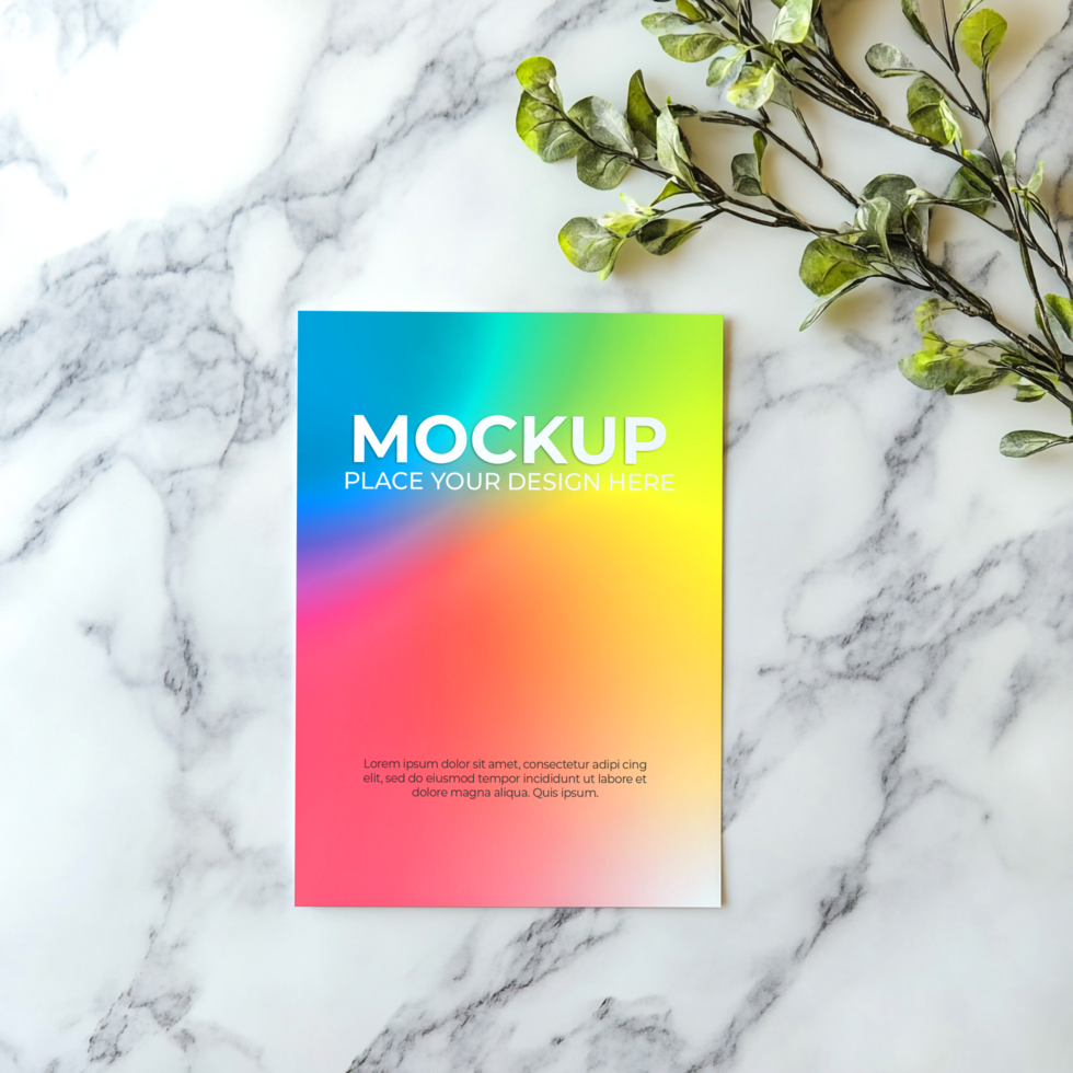 A4 Template Rainbow Brochure Mockup psd
