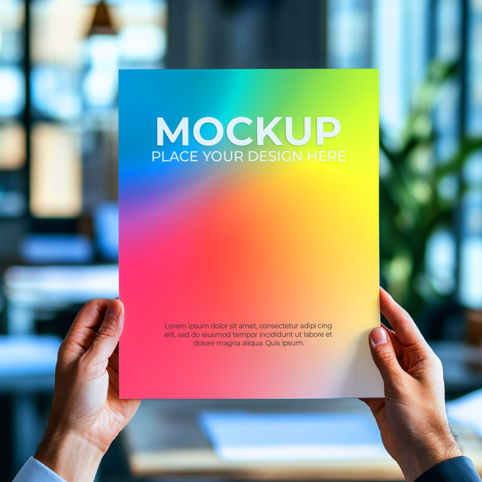 Rainbow Mockup Poster psd