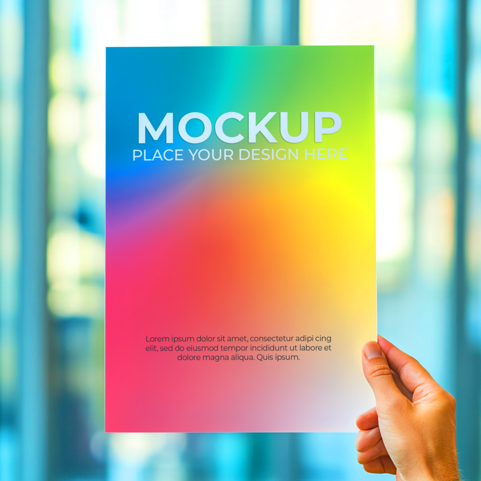 Rainbow Flyer Mockup Template psd