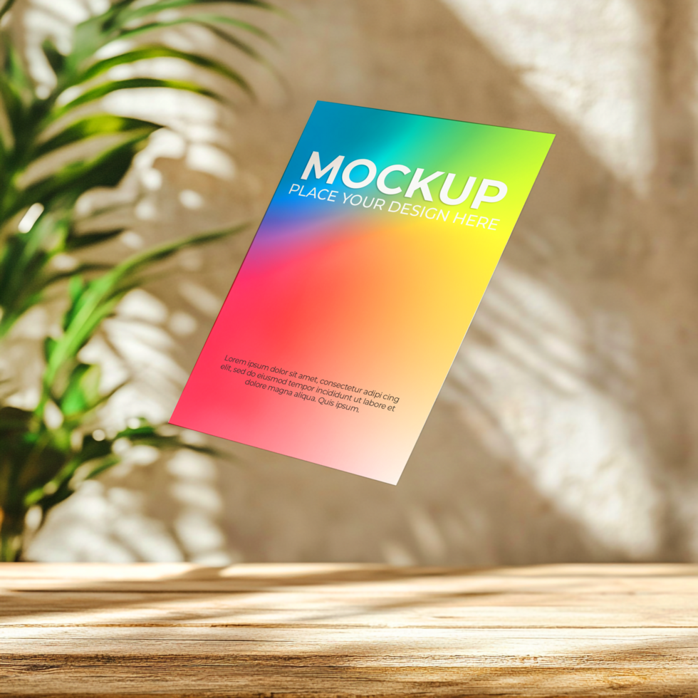 Rainbow Business Card Mockup psd