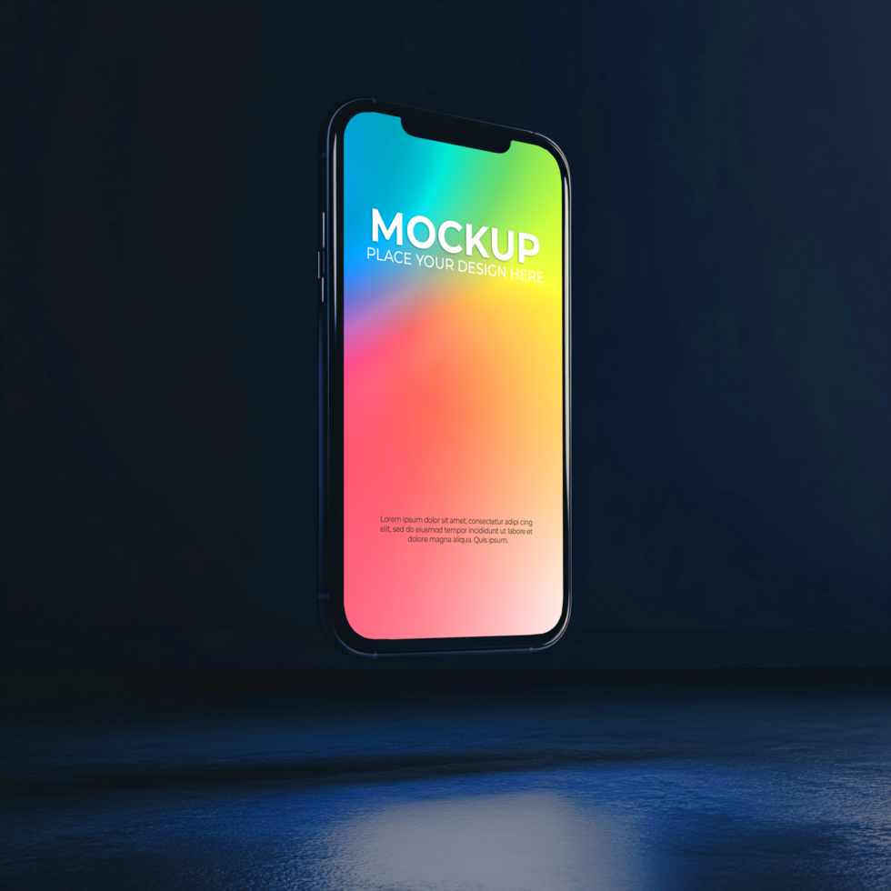 Smartphone Mockup Colorful Gradient Screen psd