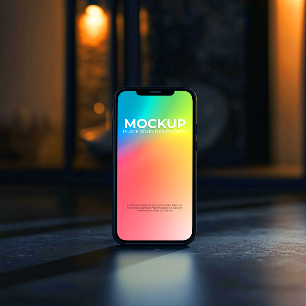 Smartphone Mockup Colorful App Screen Display psd