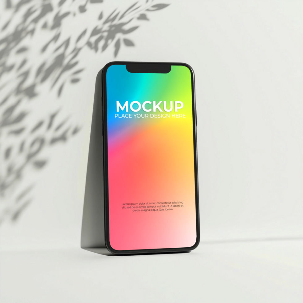 Phone Mockup Colorful Gradient Screen Modern Design psd